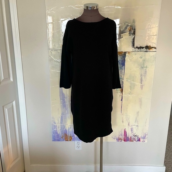 🖤VINCE🖤 Black Wool Mixed Media Dress - Picture 2 of 11